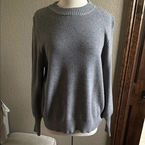 Vici Gray Ribbed Women's Sweater- Medium
